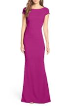 Women's Katie May Plunge Knot Back Gown - Purple