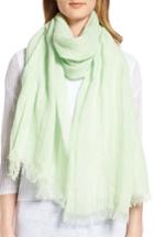 Women's Eileen Fisher Organic Linen Scarf, Size - Green