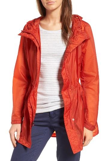 Women's Andrew Marc Teri Translucent Rain Jacket - Orange