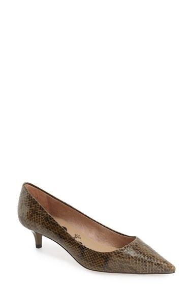 Women's Nina Originals 'jaunt' Genuine Snakeskin Kitten Heel Pump .5 M - Green