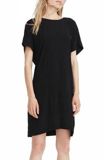 Women's Madewell Downtown Tie Back Dress, Size - Black