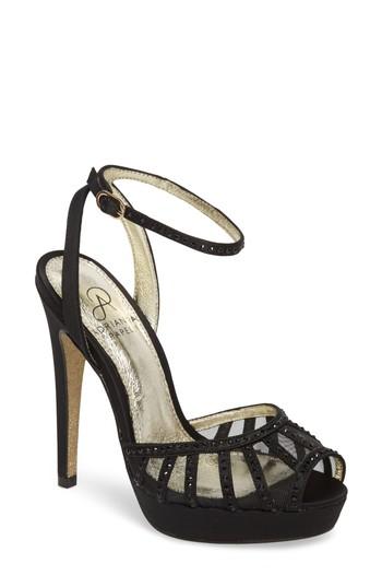 Women's Adrianna Papell Simone Crystal Embellished Platform Sandal .5 M - Black
