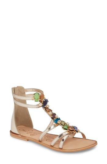 Women's Naughty Monkey Darla Crystal Embellished Sandal .5 M - Metallic