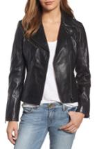 Women's Lamarque Asymmetrical Zip Leather Biker Jacket - Black