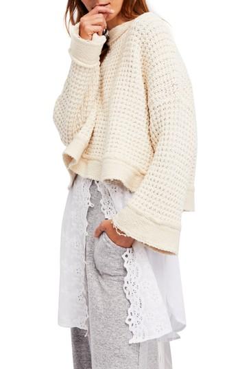 Women's Free People Maybe Baby Bell Sleeve Sweater, Size - Ivory