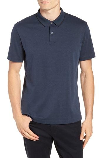 Men's Theory Tipped Pique Polo - Blue