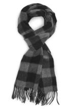 Men's Nordstrom Men's Shop Check Cashmere Scarf, Size - Grey