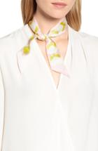 Women's Kate Spade New York Spade Hearts Skinny Silk Scarf, Size - Yellow