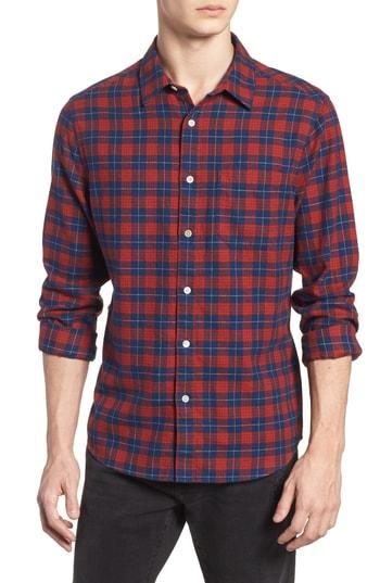 Men's Frame Denim Slim Fit Plaid Flannel Sport Shirt - Blue
