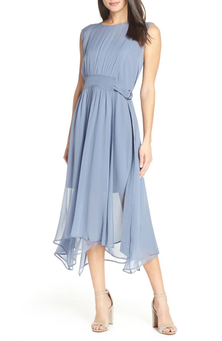 Women's Caara D-ring Chiffon Midi Dress - Blue