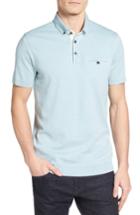 Men's Ted Baker London Frankiy Ribbed Hem Polo (l) - Green