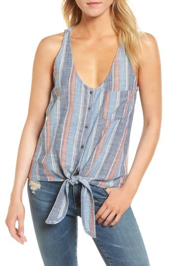 Women's Ag Cynthia Tie Front Tank - Blue