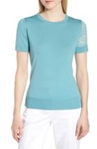 Women's Lewit Single Lace Sleeve Wool Silk Sweater - Yellow
