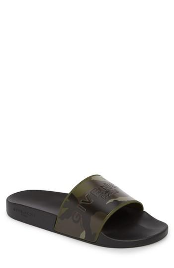 Men's Givenchy Camo Logo Pool Sandal Eu - Black