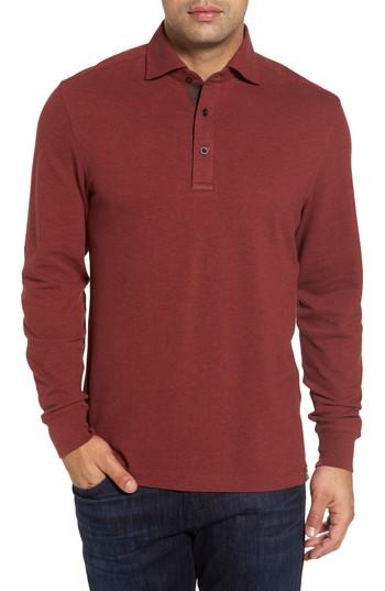 Men's Thaddeus Perry Long Sleeve Polo - Red