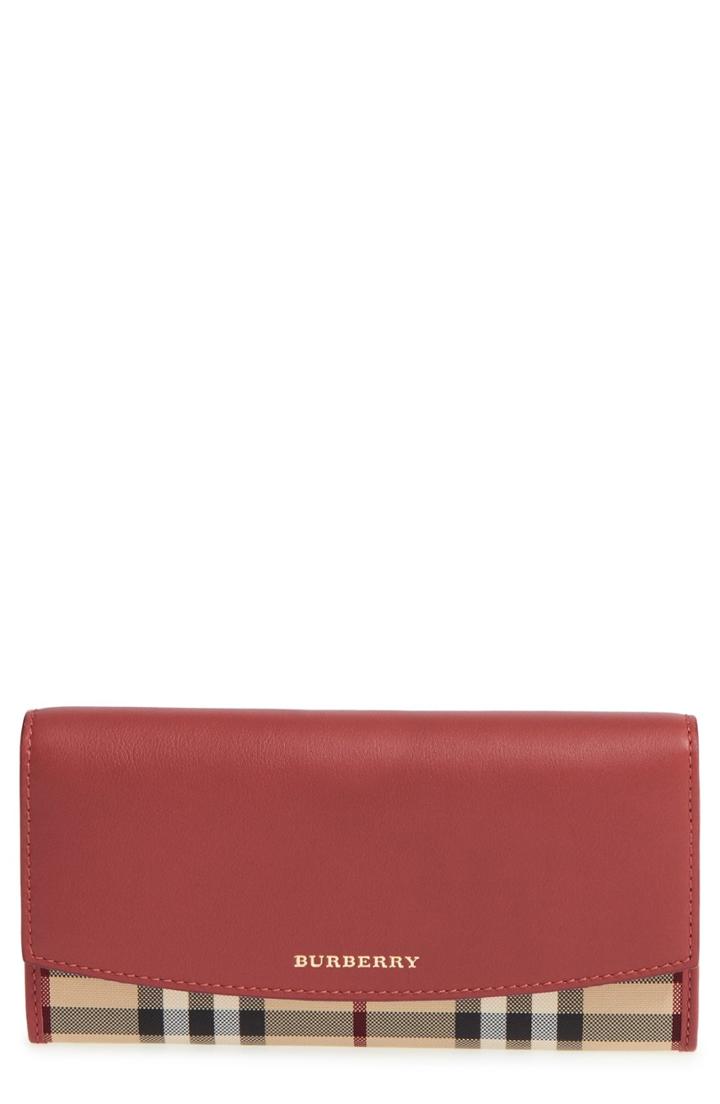 Women's Burberry 'porter - Horseferry Check' Continental Wallet - Pink