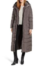 Women's Cole Haan Quilted Coat With Inner Bib - Grey