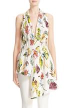 Women's Adam Lippes Gathered Floral Print Top
