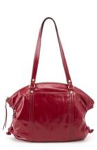 Hobo Flourish Leather Shoulder Bag - Red
