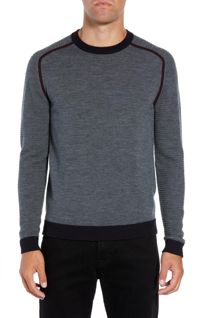 Men's Ted Baker London Juscott Raglan Sweater (xxl) - Grey