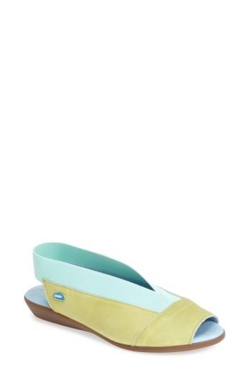 Women's Cloud 'caliber' Peep Toe Leather Flat Us / 40eu - Green