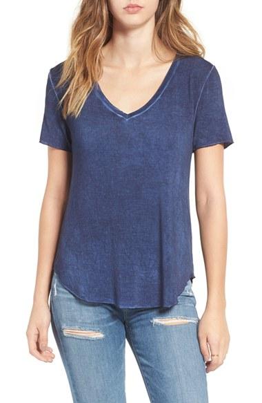 Women's Bp. Washed V-neck Tee - Blue