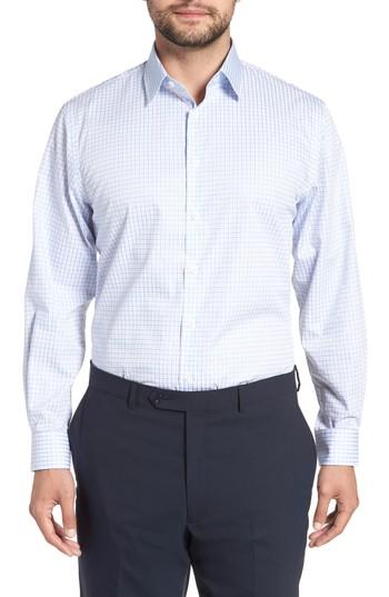 Men's Nordstrom Men's Shop Traditional Fit Check Dress Shirt .5 35 - Blue