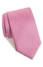 Men's David Donahue Check Silk Tie, Size - Pink