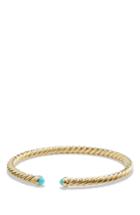 Women's David Yurman Cable Spira Bracelet With Semiprecious Stones In 18k Gold
