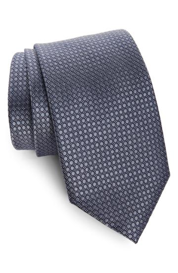 Men's Nordstrom Men's Shop Alana Geometric Silk X-long Tie, Size X-long - Black