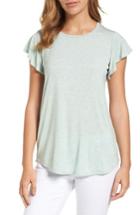 Women's Bobeau Flutter Sleeve Tee - Green