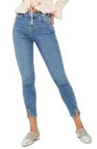 Women's Topshop Jamie Twist Hem Skinny Jeans X 30 - Blue