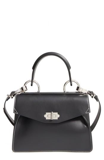 Proenza Schouler 'small Hava' Top Handle Calfskin Leather Satchel - Black