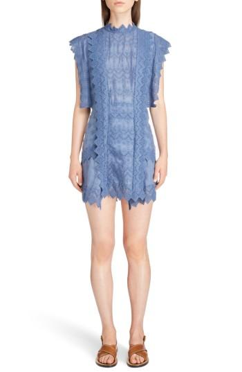 Women's Isabel Marant Nubia Embroidered Eyelet Dress Us / 34 Fr - Blue