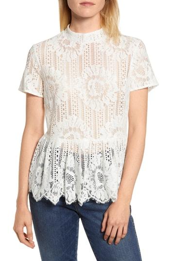 Women's Everleigh Short Sleeve Lace Top - Ivory