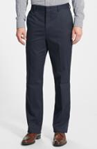 Men's Berle Flat Front Wrinkle Resistant Cotton Trousers X 32 - Blue