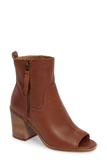 Women's Lucky Brand Kamren Open Toe Bootie M - Brown