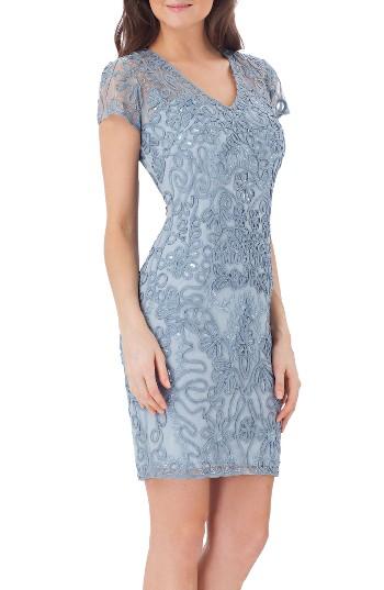 Women's Js Collections Embellished Soutache Sheath Dress - Blue