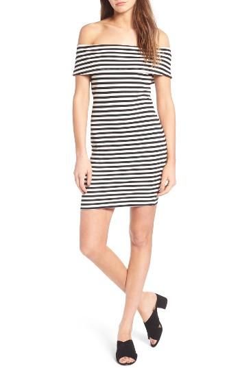 Women's Cupcakes And Cashmere Portola Stripe Minidress, Size - Black
