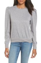 Women's Bp. Metallic Knit Puff Sleeve Sweatshirt - Grey