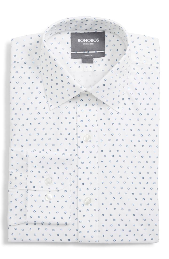 Men's Bonobos Daily Grind Slim Fit Print Dress Shirt - Blue