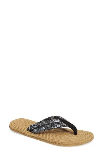 Women's Sakroots Elba Flip Flop M - Black