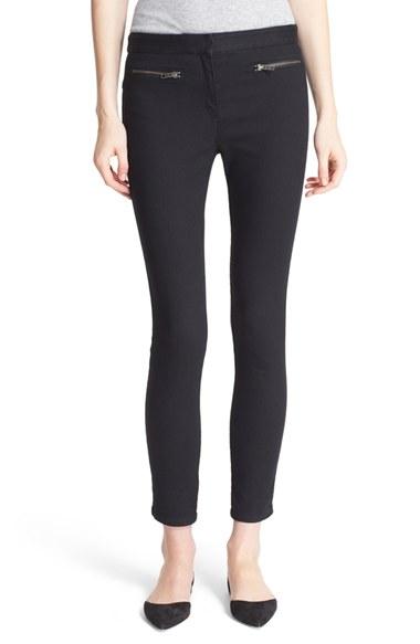 Women's Veronica Beard Skinny Crop Trousers - Black