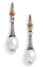 Women's Konstantino Pearl & Pink Sapphire Drop Earrings