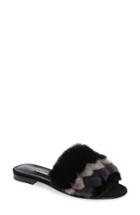 Women's Manolo Blahnik Pelosusmin Genuine Mink Fur Slide Sandal Us / 37eu - Black