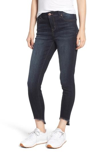 Women's 1822 Denim Frayed Curve Hem Skinny Jeans - Blue