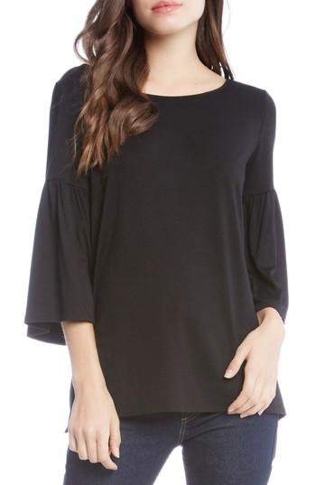 Women's Karen Kane Bell Sleeve Side Slit Top - Black