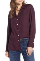 Women's Treasure & Bond Blouson Stripe Boyfriend Shirt, Size - Red