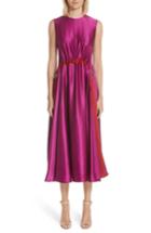 Women's Roksanda Keeva Silk Satin Midi Dress Us / 8 Uk - Purple