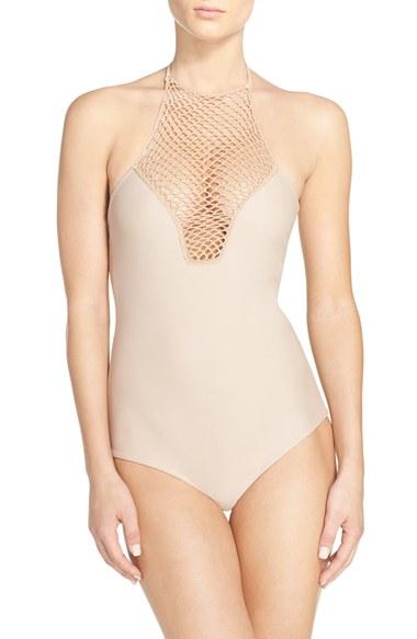 Women's Acacia Swimwear Crochet Halter One-piece Swimsuit